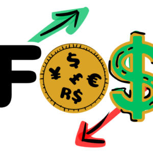 Logo FINANCONOMICS simples que nos remete as diferentes moedas de câmbio do mercado financeiro nacional e global, o cifrão presente em todas as moedas para identificar o valor monetário e o F que simboliza o início da palavra.